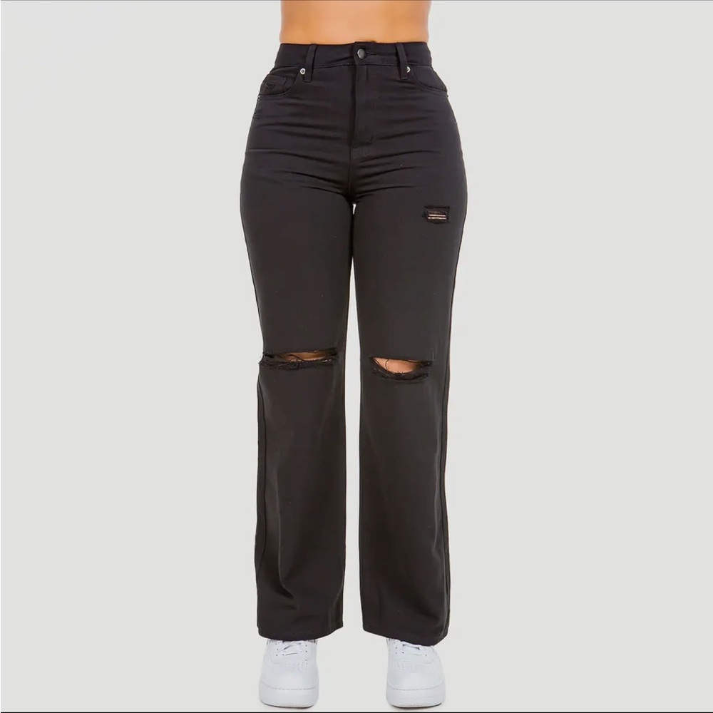 Stylish Black Ripped Women Jeans